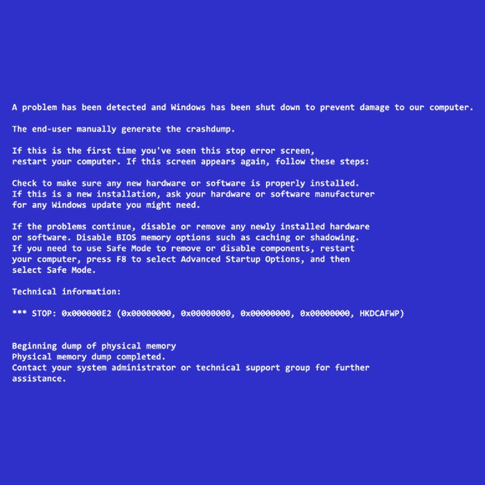 BSOD Computer Error Blue Screen Of Death Tank Top