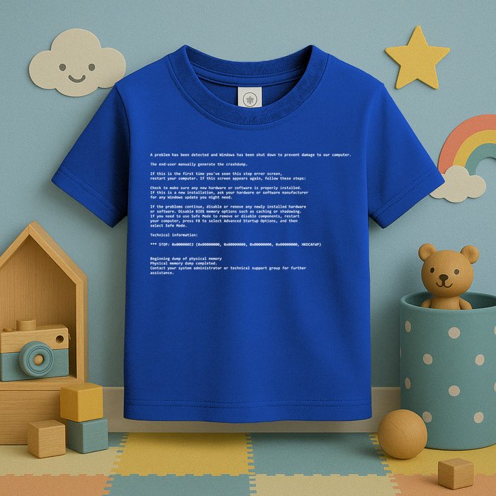 BSOD Computer Error Blue Screen Of Death Toddler T-Shirt