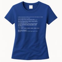 BSOD Computer Error Blue Screen Of Death Womens T-Shirt