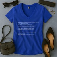 BSOD Computer Error Blue Screen Of Death Women's V-Neck T-Shirt