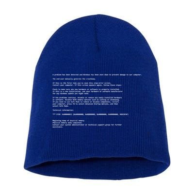 BSOD Computer Error Blue Screen Of Death Short Acrylic Beanie