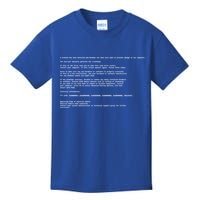 BSOD Computer Error Blue Screen Of Death Kids T-Shirt