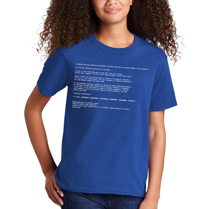 BSOD Computer Error Blue Screen Of Death Kids T-Shirt