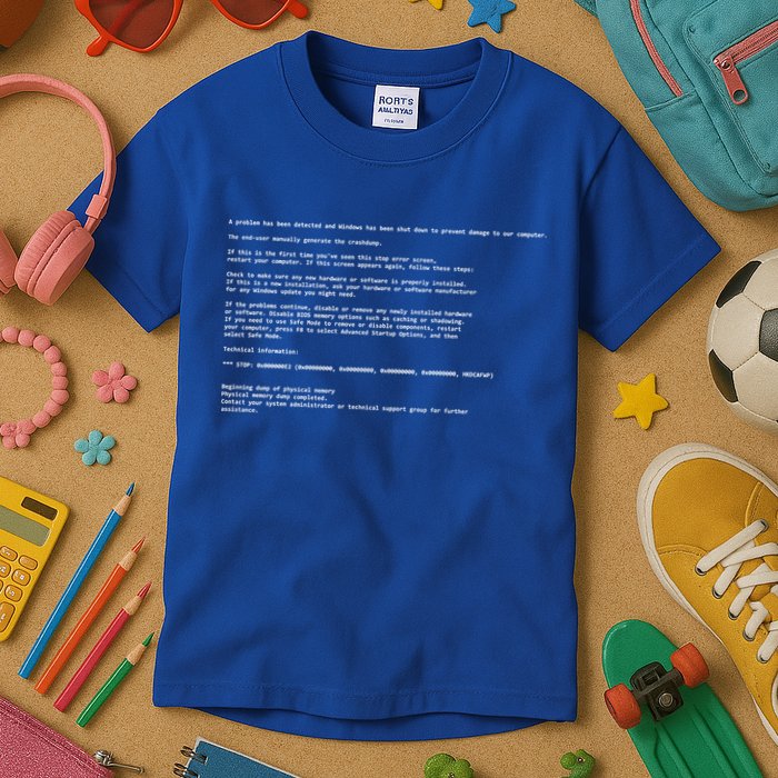 BSOD Computer Error Blue Screen Of Death Kids T-Shirt