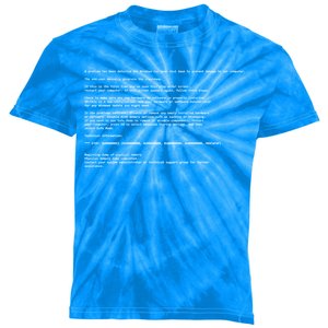 BSOD Computer Error Blue Screen Of Death Kids Tie-Dye T-Shirt