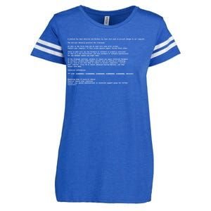 BSOD Computer Error Blue Screen Of Death Enza Ladies Jersey Football T-Shirt