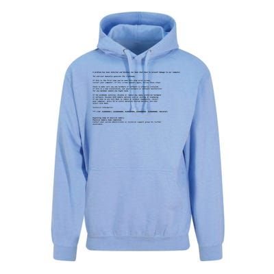 BSOD Computer Error Blue Screen Of Death Unisex Surf Hoodie