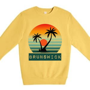 Brunswick Sunset Palm Trees Horizon Beauty Premium Crewneck Sweatshirt