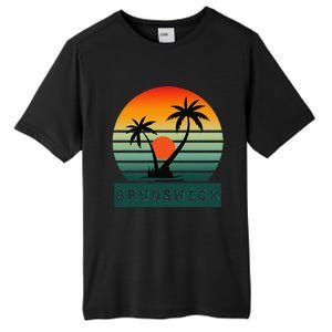 Brunswick Sunset Palm Trees Horizon Beauty Tall Fusion ChromaSoft Performance T-Shirt