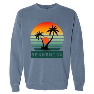 Brunswick Sunset Palm Trees Horizon Beauty Garment-Dyed Sweatshirt