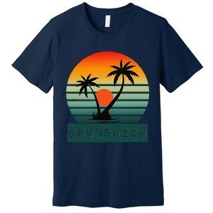 Brunswick Sunset Palm Trees Horizon Beauty Premium T-Shirt