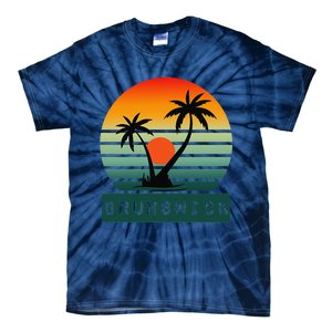 Brunswick Sunset Palm Trees Horizon Beauty Tie-Dye T-Shirt