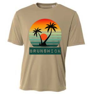 Brunswick Sunset Palm Trees Horizon Beauty Cooling Performance Crew T-Shirt