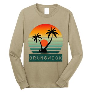 Brunswick Sunset Palm Trees Horizon Beauty Long Sleeve Shirt