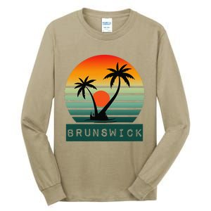 Brunswick Sunset Palm Trees Horizon Beauty Tall Long Sleeve T-Shirt