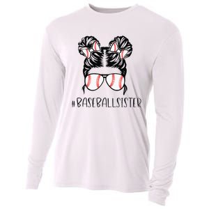 Baseball Sister Proud Sister Messy Bun Baseball Sunglasses Cooling Performance Long Sleeve Crew