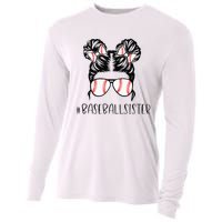 Baseball Sister Proud Sister Messy Bun Baseball Sunglasses Cooling Performance Long Sleeve Crew