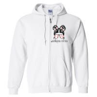 Baseball Sister Proud Sister Messy Bun Baseball Sunglasses Full Zip Hoodie