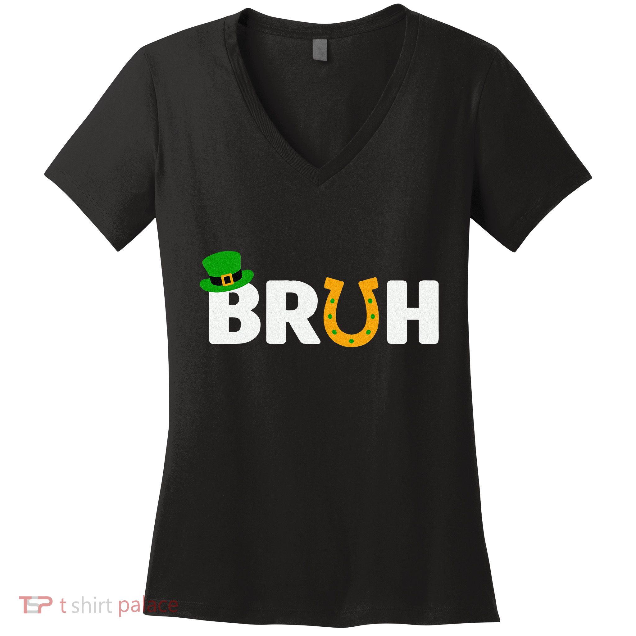 Bruh St Patricks Day St Patricks Day Funny Gift Women's V-Neck T-Shirt