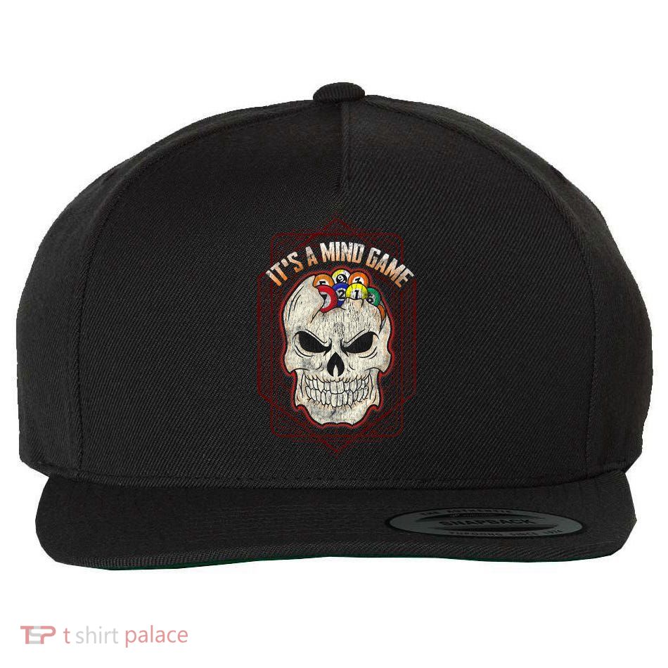 Billiards Skull Pool Balls ItS A Mind Game Wool Snapback Cap