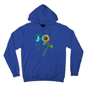 Butterfly Sunflower Peritoneal Cancer Awareness Gift Hoodie