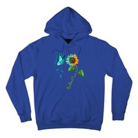 Butterfly Sunflower Peritoneal Cancer Awareness Gift Hoodie