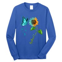 Butterfly Sunflower Peritoneal Cancer Awareness Gift Long Sleeve Shirt