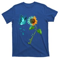 Butterfly Sunflower Peritoneal Cancer Awareness Gift T-Shirt