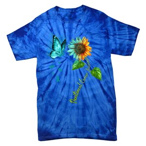 Butterfly Sunflower Peritoneal Cancer Awareness Gift Tie-Dye T-Shirt