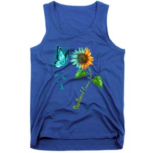 Butterfly Sunflower Peritoneal Cancer Awareness Gift Tank Top