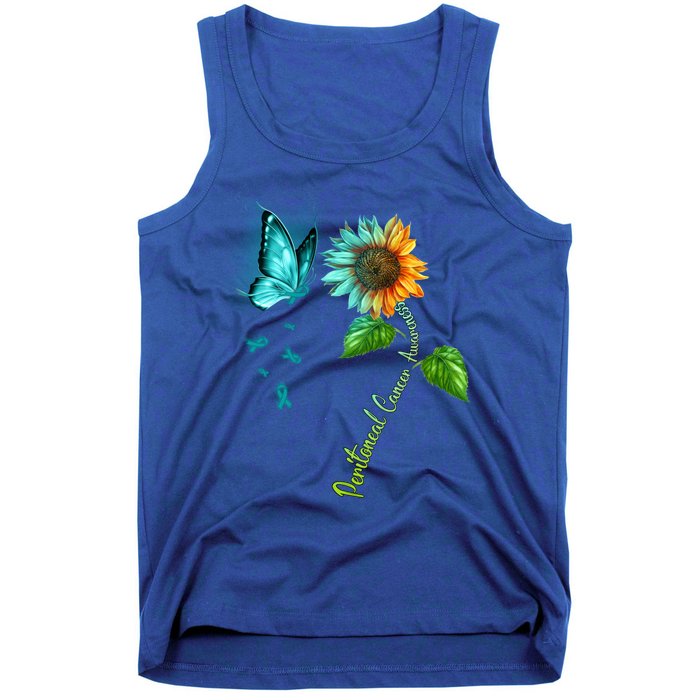 Butterfly Sunflower Peritoneal Cancer Awareness Gift Tank Top