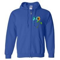 Butterfly Sunflower Peritoneal Cancer Awareness Gift Full Zip Hoodie