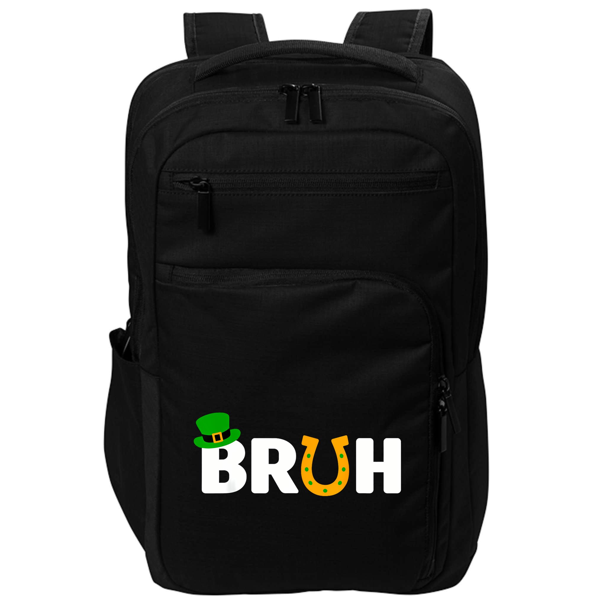 Bruh St Patricks Day Boy St Patricks Day Funny Impact Tech Backpack