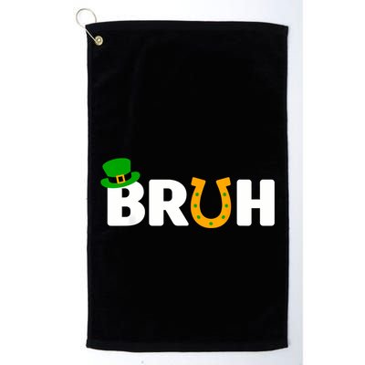 Bruh St Patricks Day Boy St Patricks Day Funny Golf Towel