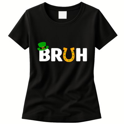 Bruh St Patricks Day Boy St Patricks Day Funny Womens T-Shirt