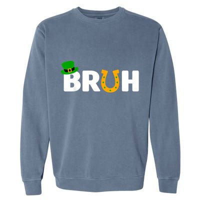 Bruh St Patricks Day Boy St Patricks Day Funny Garment-Dyed Sweatshirt