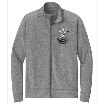 Banjo Skeleton Pluckin On Heavens Door Country Bluegrass Stretch Full-Zip Cadet Jacket