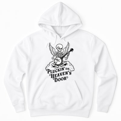 Banjo Skeleton Pluckin On Heavens Door Country Bluegrass Hoodie