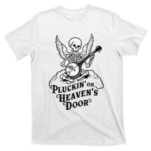 Banjo Skeleton Pluckin On Heavens Door Country Bluegrass T-Shirt