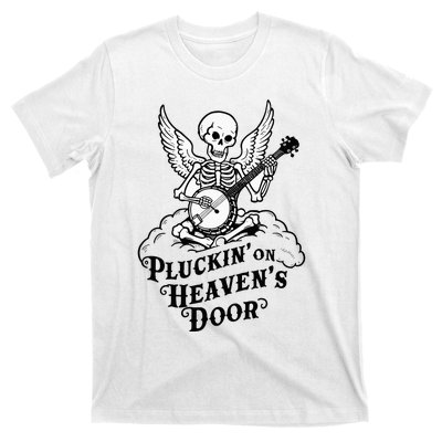 Banjo Skeleton Pluckin On Heavens Door Country Bluegrass T-Shirt