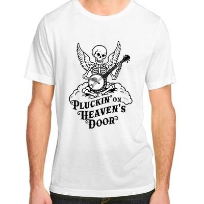 Banjo Skeleton Pluckin On Heavens Door Country Bluegrass Adult ChromaSoft Performance T-Shirt