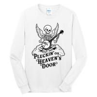 Banjo Skeleton Pluckin On Heavens Door Country Bluegrass Tall Long Sleeve T-Shirt