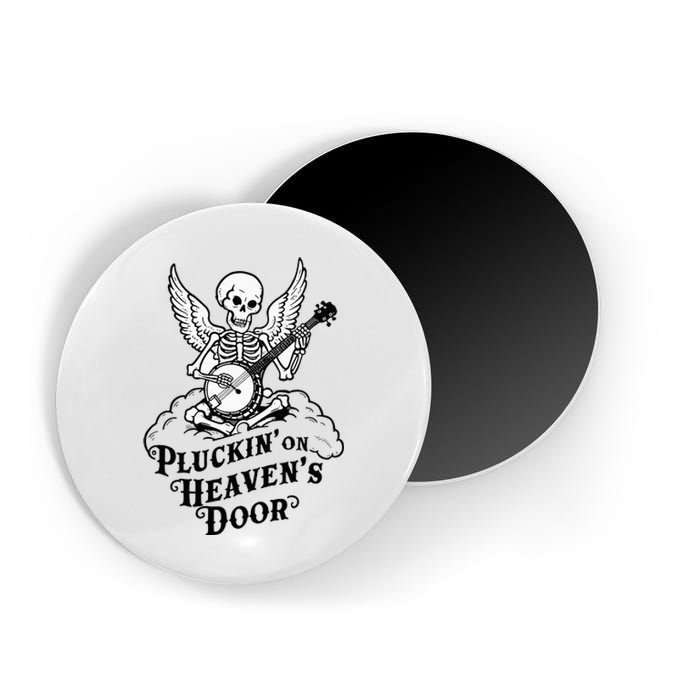 Banjo Skeleton Pluckin On Heavens Door Country Bluegrass Magnet