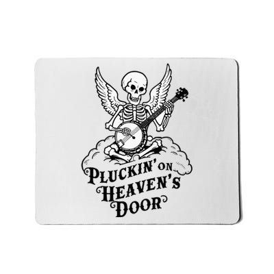 Banjo Skeleton Pluckin On Heavens Door Country Bluegrass Mousepad