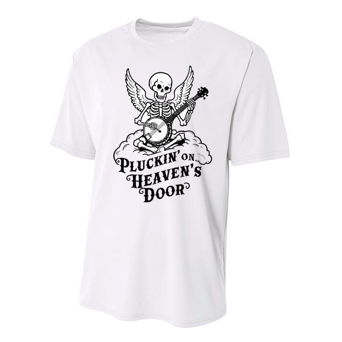 Banjo Skeleton Pluckin On Heavens Door Country Bluegrass Performance Sprint T-Shirt