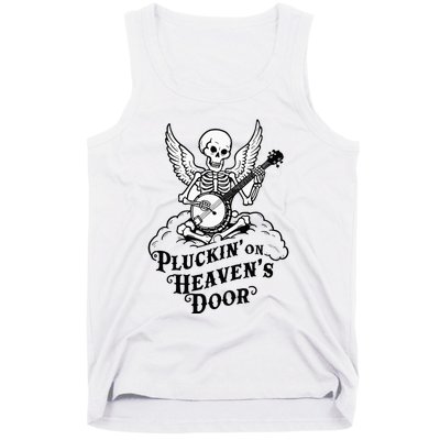 Banjo Skeleton Pluckin On Heavens Door Country Bluegrass Tank Top