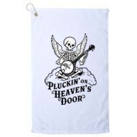 Banjo Skeleton Pluckin On Heavens Door Country Bluegrass Platinum Collection Golf Towel