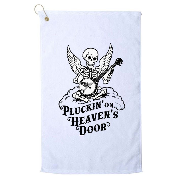 Banjo Skeleton Pluckin On Heavens Door Country Bluegrass Platinum Collection Golf Towel