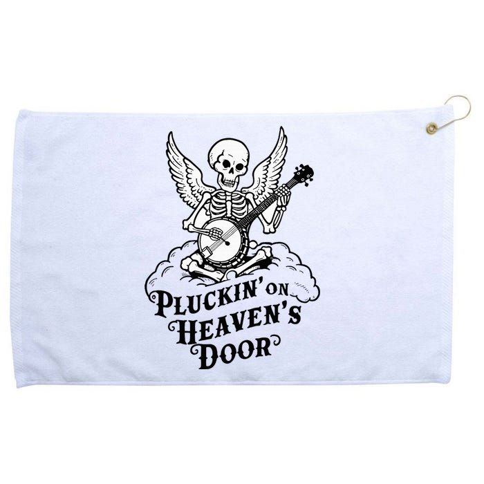 Banjo Skeleton Pluckin On Heavens Door Country Bluegrass Grommeted Golf Towel