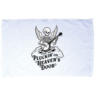 Banjo Skeleton Pluckin On Heavens Door Country Bluegrass Microfiber Hand Towel